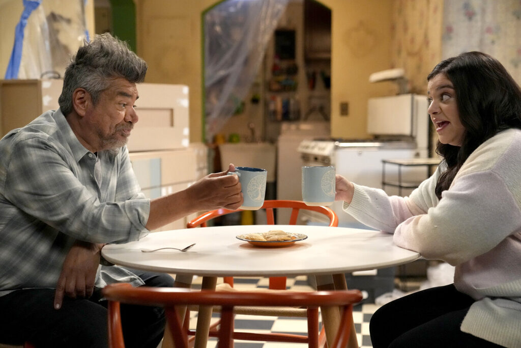 George Lopez as George and Mayan Lopez as Mayan appear in Lopez vs Lopez. Photo: Casey Durkin/NBC | Tell-Tale TV George Lopez as George and Mayan Lopez as Mayan appear in Lopez vs Lopez. Photo: Casey Durkin/NBC