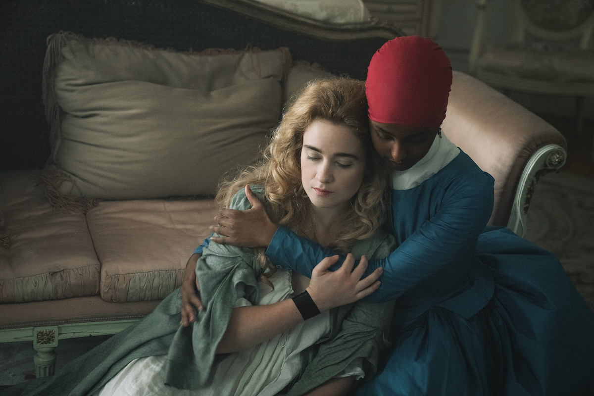 Dangerous Liaisons Season 1 2022 | Tell-Tale TV Dangerous Liaisons_Episode 101_Left to Right: Alice Englert ("Camille"), Kosar Ali ("Victoire")