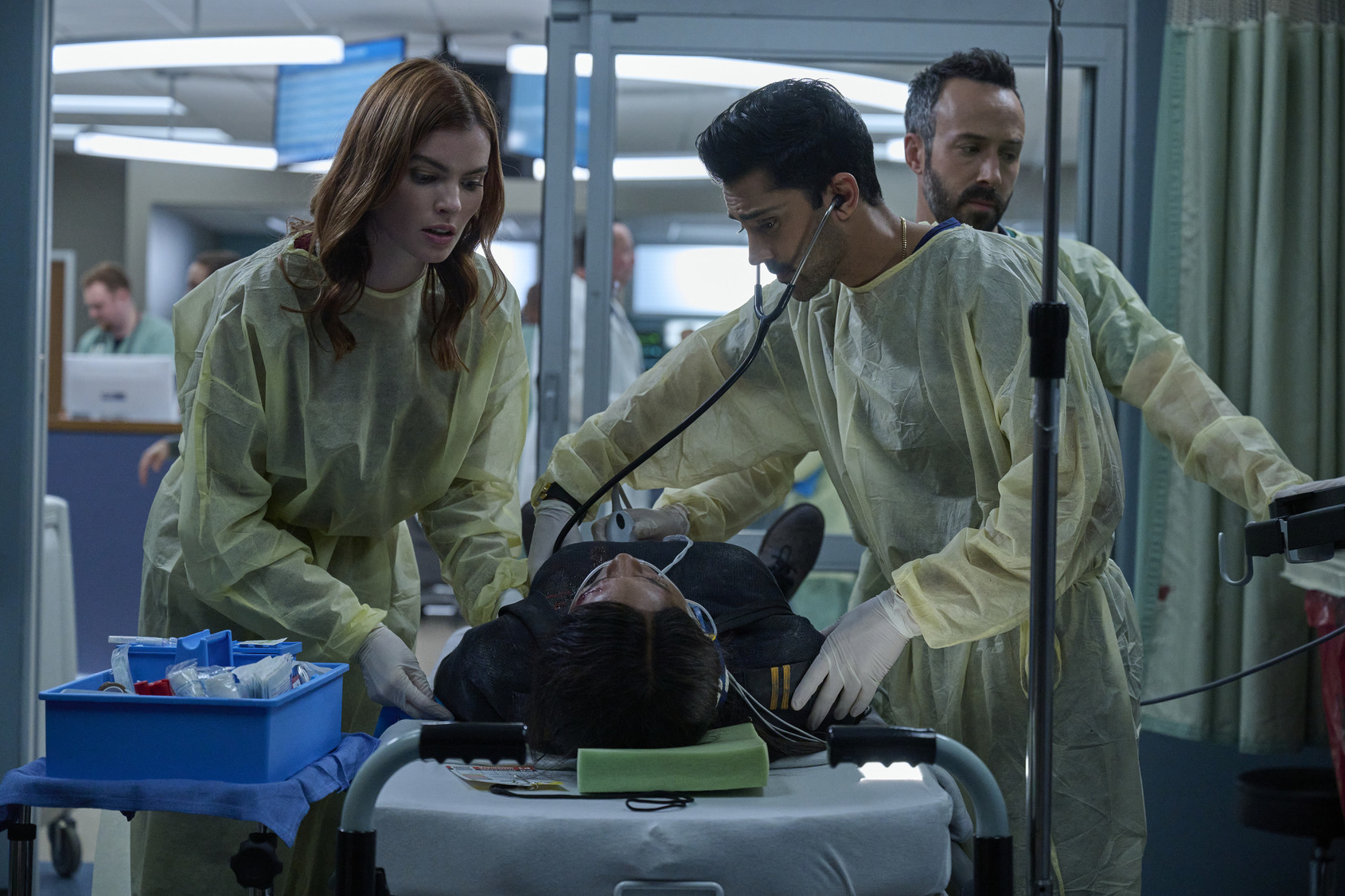 The Resident Season 6 Episode 12 - Kaley Ronayne, Manish Dayal and Tasso Feldman