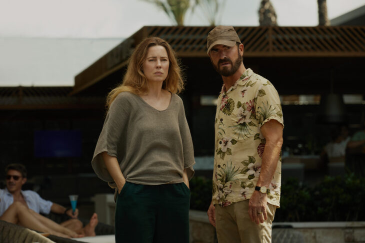 Justin Theroux and Melissa George in "The Mosquito Coast" Season 10