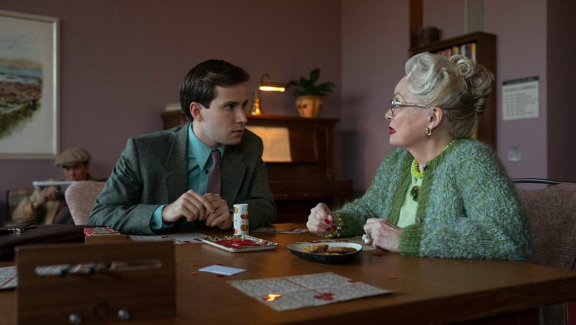 HELLO TOMORROW! Season 1 Episode 6, "The Numbers Behind the Numbers" NICHOLAS PODANY, JACKI WEAVER Photo via Apple TV+