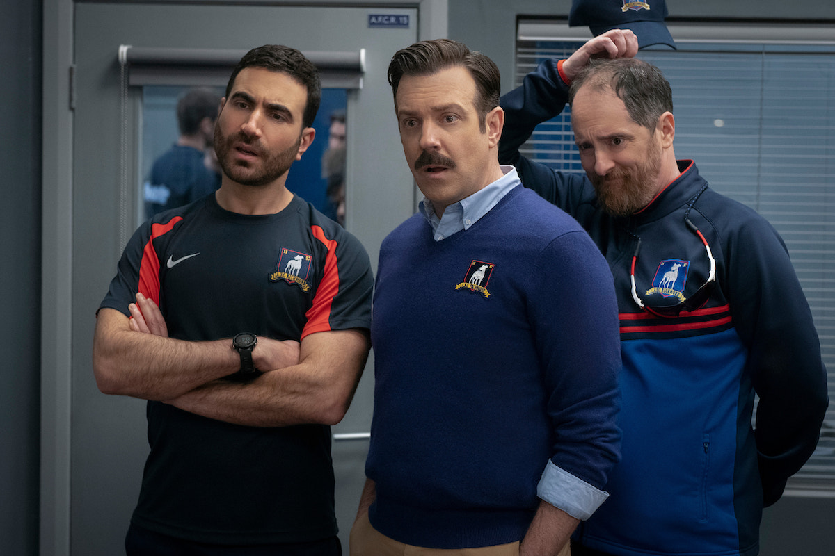 Jason Sudeikis, Brett Goldstein and Brendan Hunt in "Ted Lasso" Season 3 Episode 3 | Tell-Tale TV Jason Sudeikis, Brett Goldstein and Brendan Hunt in "Ted Lasso" Season 3 Episode 3