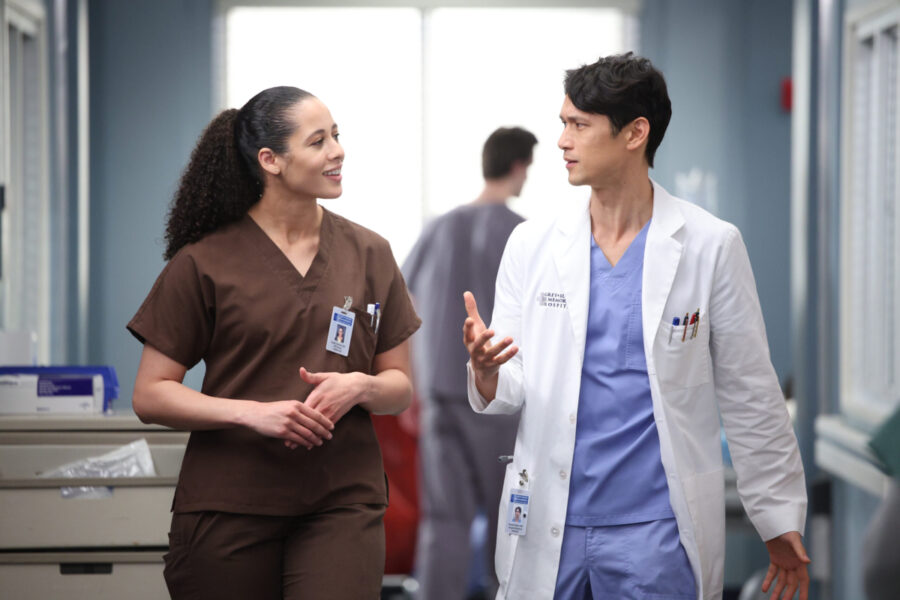 Grey’s Anatomy Season 19 Episode 16 JASMINE MCLEISH, HARRY SHUM JR