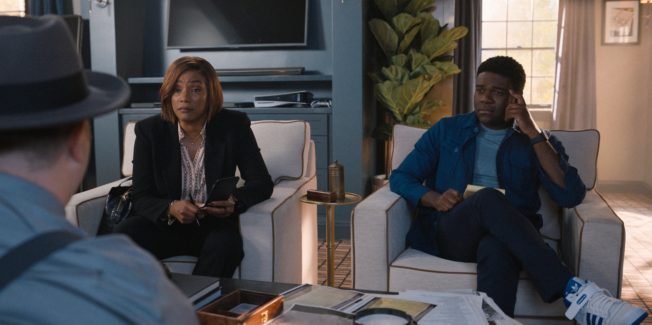 THE AFTERPARTY Season 2 Episode 3, "Travis" TIFFANY HADDISH, SAM RICHARDSON Photo courtesy of Apple TV+