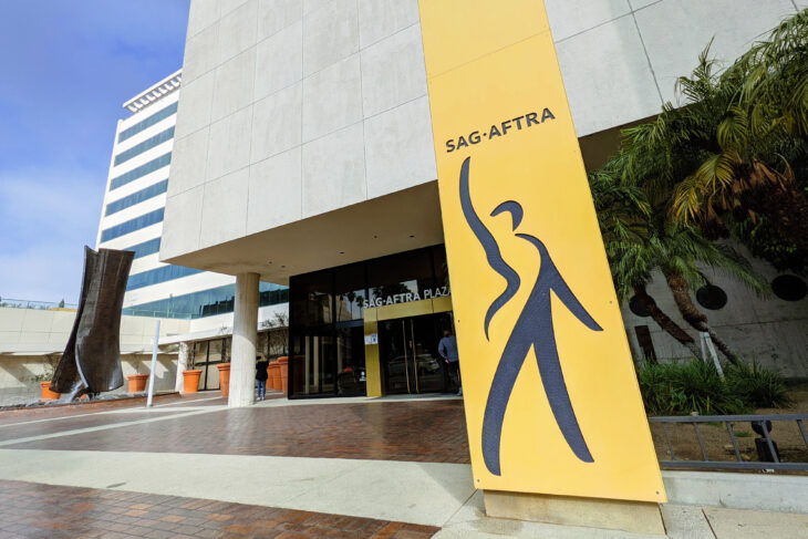 Los,Angeles,,California,-,February,10,,2021:,The,Sag-aftra,Plaza | Tell-Tale TV Los,Angeles,,California,-,February,10,,2021:,The,Sag-aftra,Plaza Television Actors on Strike: SAG-AFTRA Strike Is Official