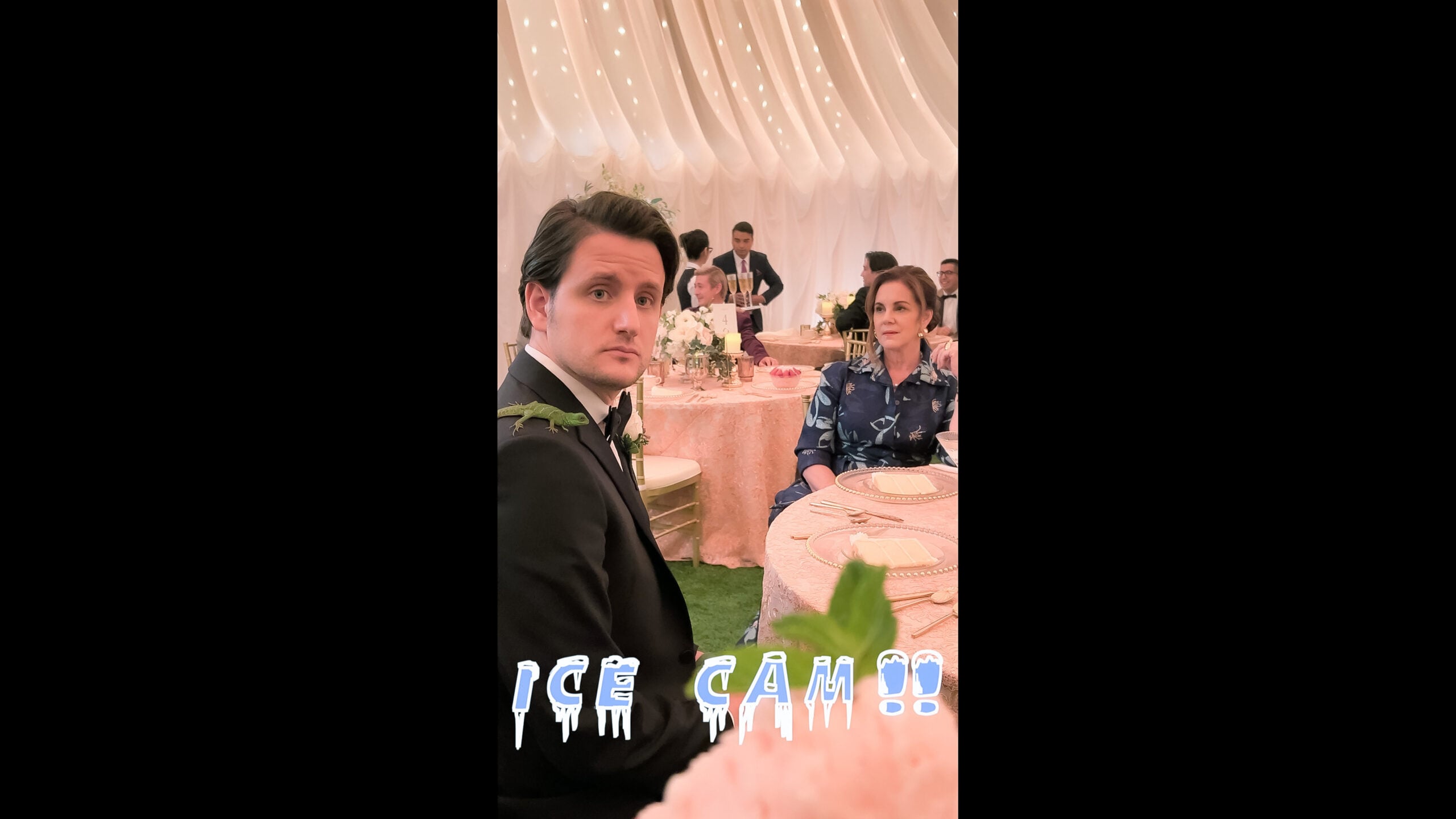 THE AFTERPARTY Season 2 Episode 8, "Feng" ZACH WOODS, ELIZABETH PERKINS Photo courtesy of Apple TV+