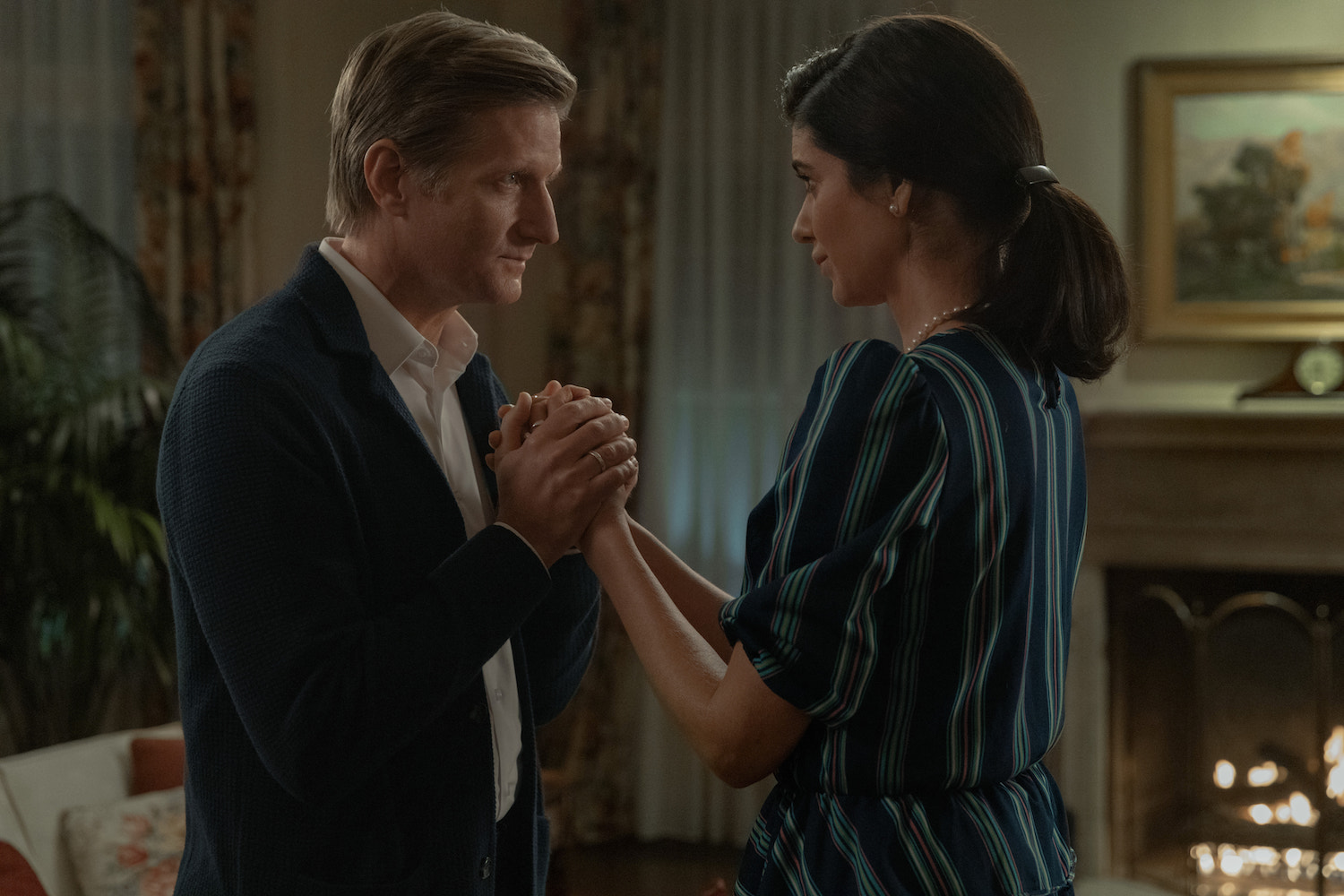 Paul Sparks and Erin Pineda in "Physical" Season 3 Episode 8