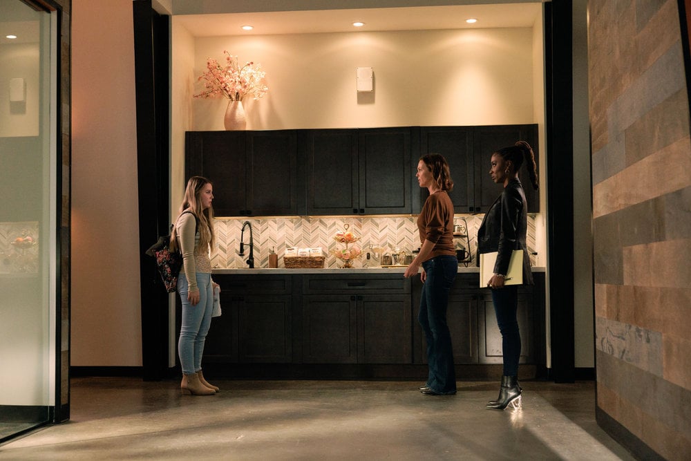 Still from Found Season 1 Episode 3 of Callie McClincy as Taylor, Kelli Williams as Margaret Reed, and Shanola Hampton as Gabi Mosely pictured from left to right