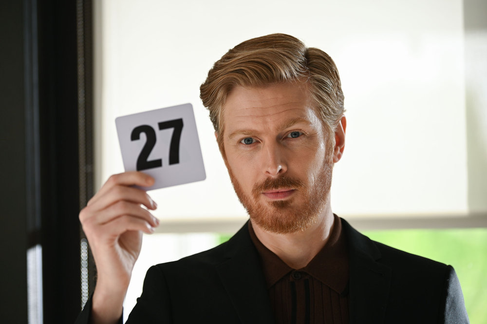 Still from The Irrational Season 1 Episode 7 of Oliver Rice as Evan.