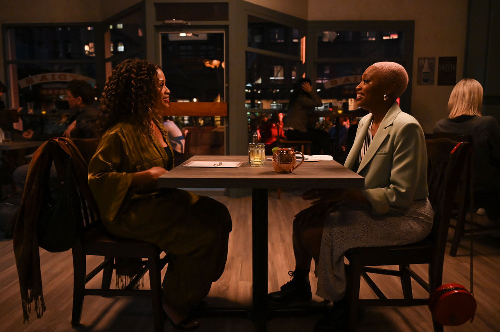 Still from the Irrational Season 1 Episode 7 of Maahra Hill as Marisa and Travina Springer as Kylie pictured from left to right.
