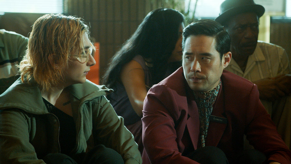 Still from Quantum Leap Season 2 Episode 2 of Mason Alexander Park as Ian and Raymond Lee as Dr. Ben Song pictured from left to right.