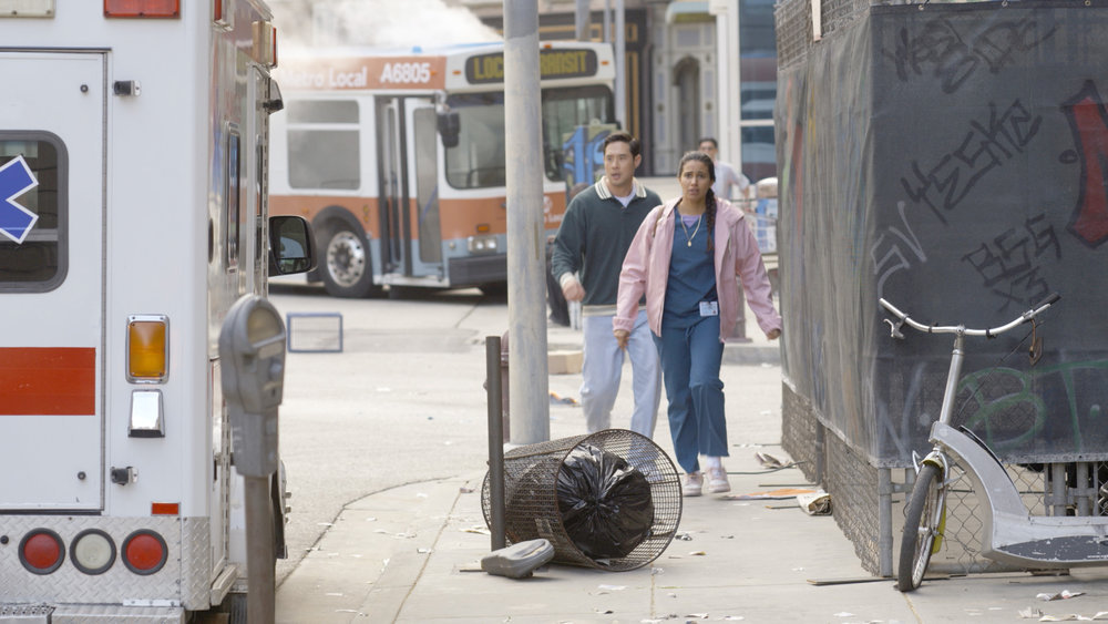 Quantum Leap Season 2 Episode 5 of Raymond Lee as Dr. Ben Song and Analisa Velez as Luisa pictured from left to right.