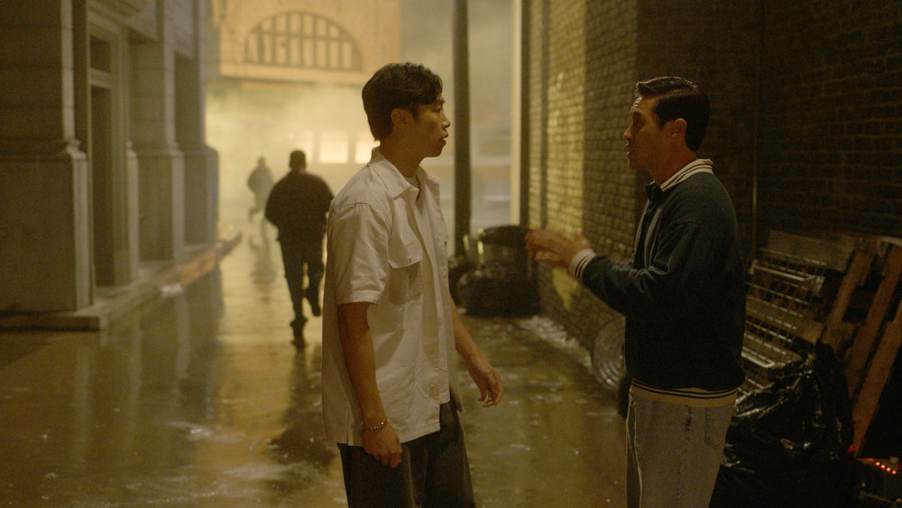 Still from Quantum Leap Season 2 Episode 5 of Danny Kang as Sonny and Raymond Lee as Dr. Ben Song pictured from left to right.