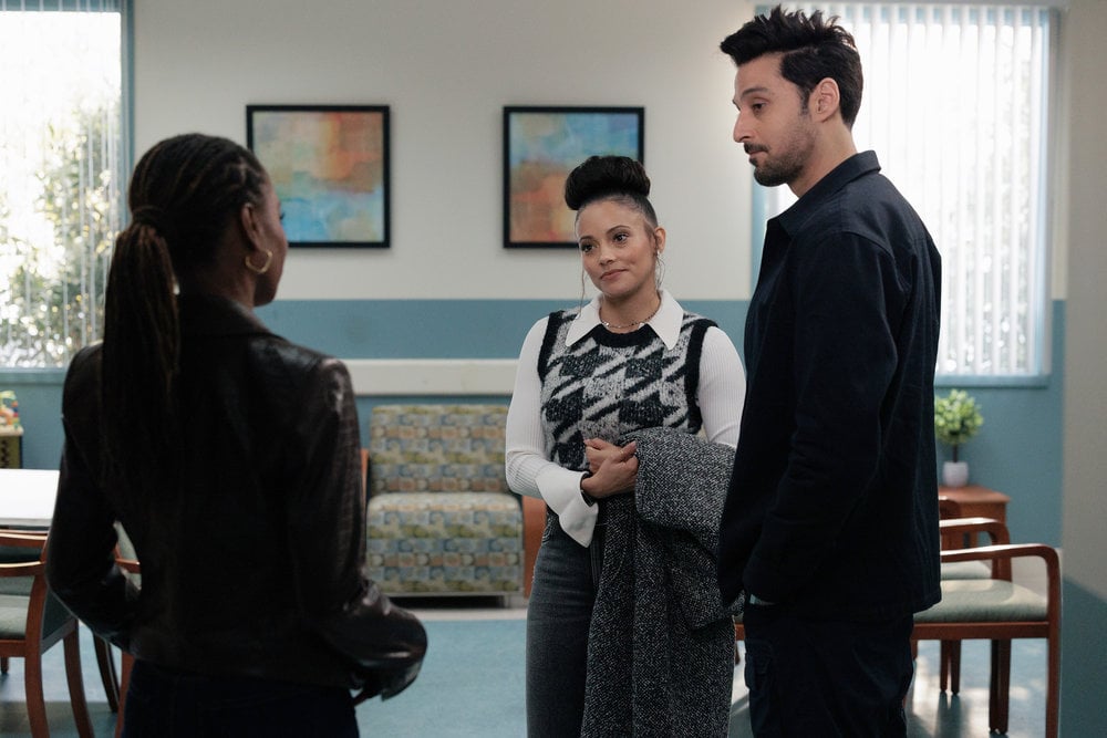 Still from Found Season 1 Episode 6 of Gabrielle Elise Walsh as Lacey Quinn, and Karan Oberoi as Dahn Rana pictured from left to right.