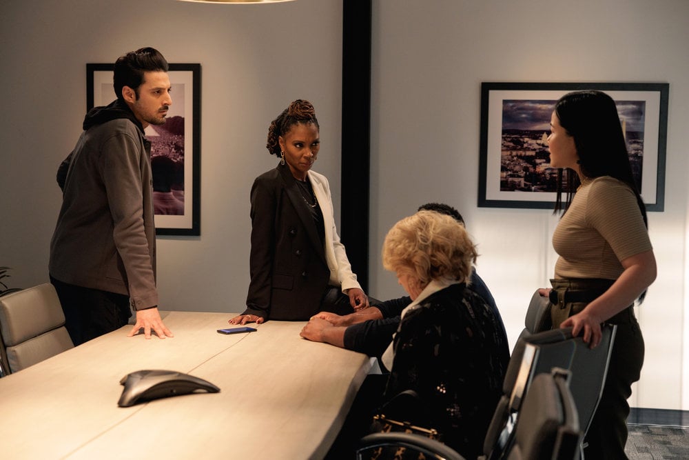 Still from Found Season 1 Episode 9 of Karan Oberoi as Dahn Rana, Shanola Hampton as Gabi Mosely, and Eden Lee as Riley Davis pictured from left to right.