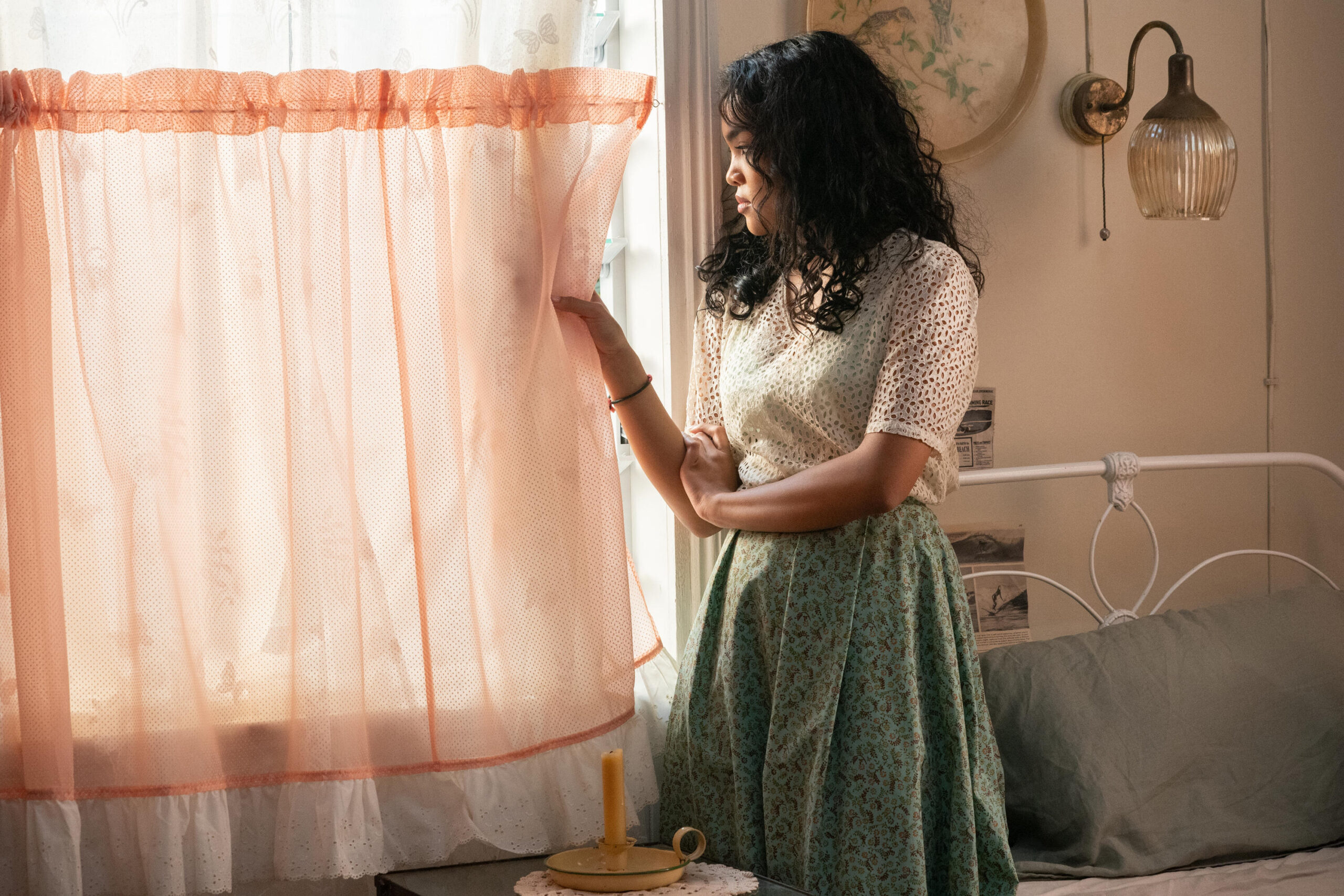 Still from Black Cake Season 1 Episode 8 of Mia Isaac as Covey.