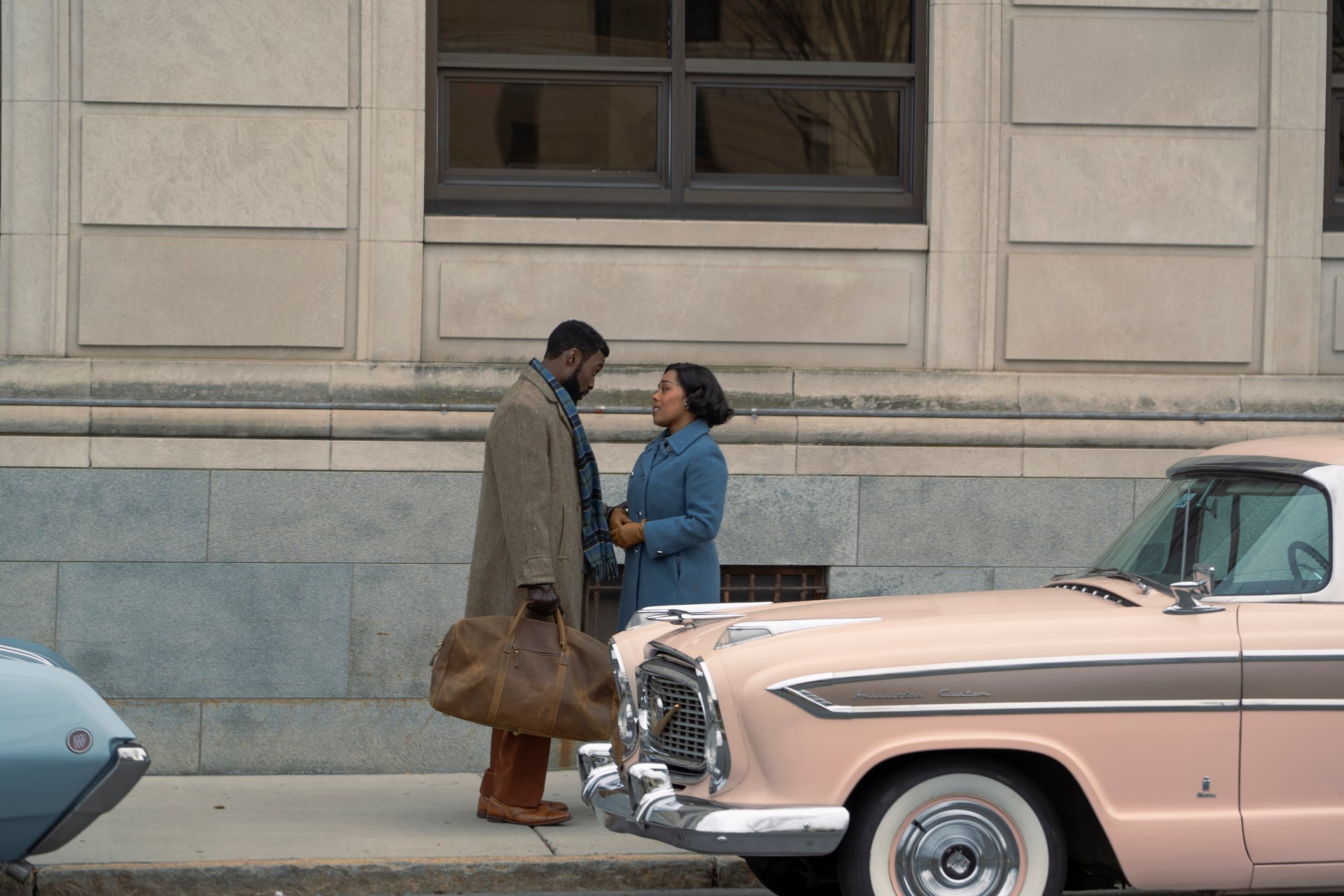 Still from Julia Season 2 Episode 8 of Tosin Morohunfola and Brittany Bradford.