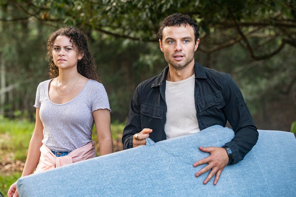 La Brea Season 3 Episode 1 - Lily Santiago as Veronica, Josh McKenzie as Lucas | Tell-Tale TV La Brea Season 3 Episode 1 - Lily Santiago as Veronica, Josh McKenzie as Lucas