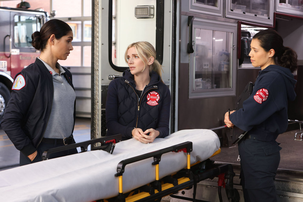 Chicago Fire Season 12 Episode 1. Barely Gone. | Tell-Tale TV Chicago Fire Season 12 Episode 1. Barely Gone. Miranda Rae Mayo as Stella Kidd, Kara Killmer as Sylvie Brett, Hanako Greensmith as Violet Mikami