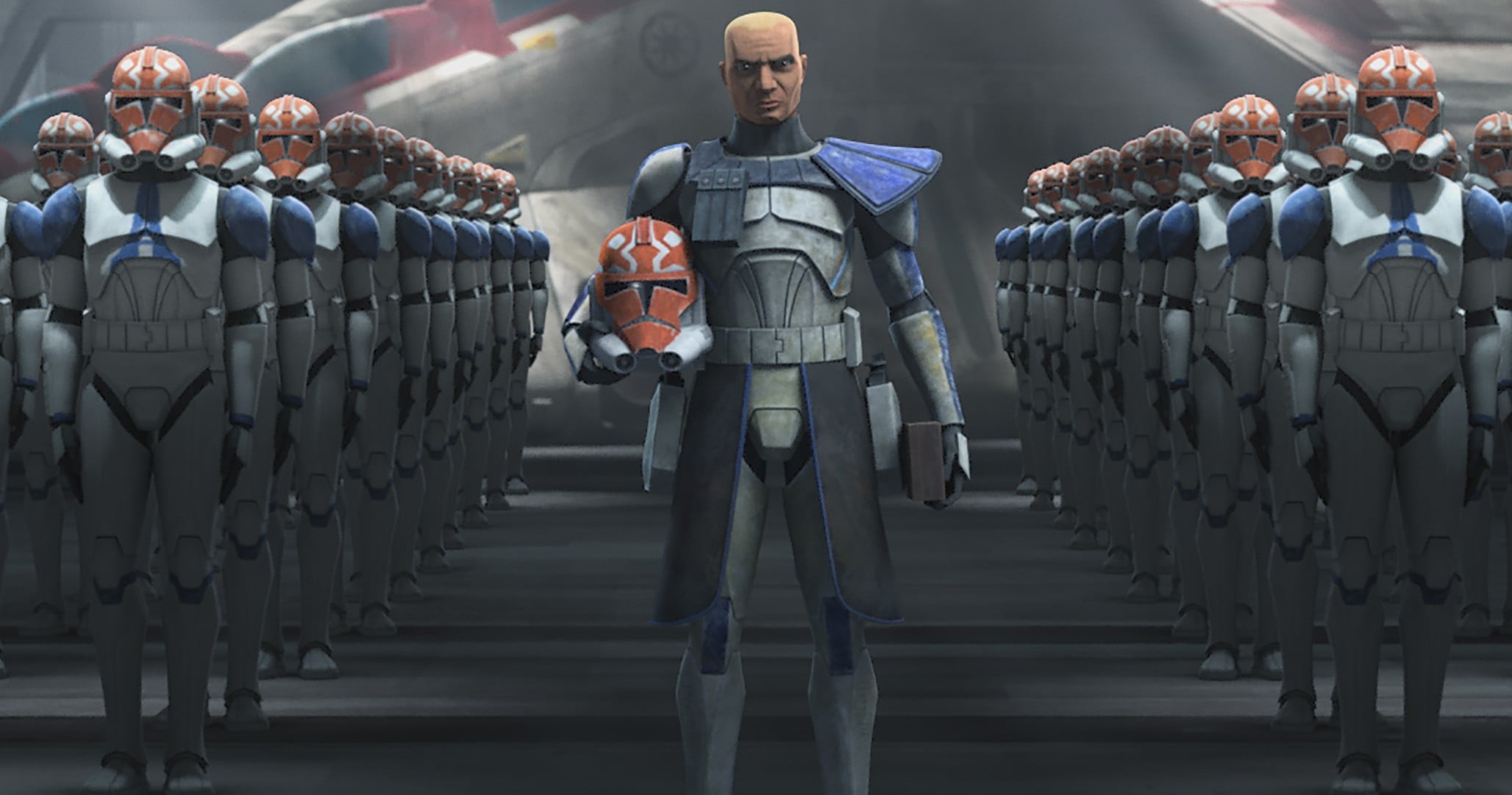 anm-ff-001732_5c1bce53 | Tell-Tale TV Captain Rex (Dee Bradley Baker) and the 332nd Company in Star Wars: The Clone Wars Season 7 Episode 1, "The Bad Batch."