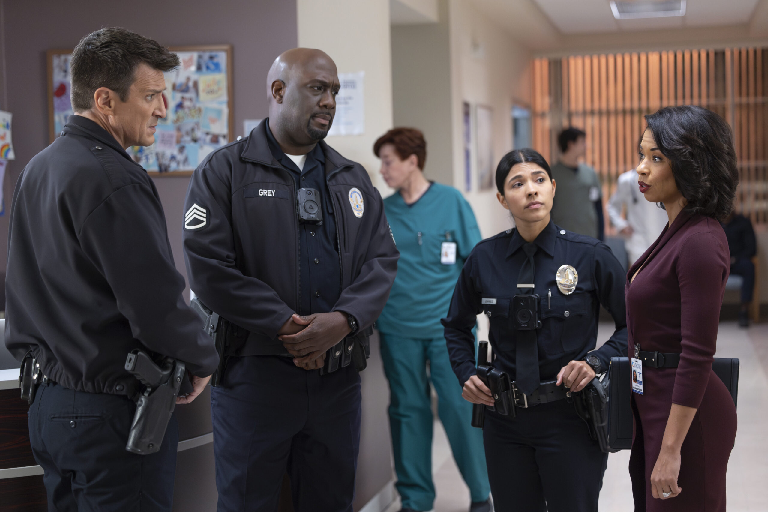 The Rookie Season 6 Episode 5, "The Vow" -- NATHAN FILLION, RICHARD T. JONES, LISSETH CHAVEZ, ANGEL PARKER | Tell-Tale TV The Rookie Season 6 Episode 5, "The Vow" -- NATHAN FILLION, RICHARD T. JONES, LISSETH CHAVEZ, ANGEL PARKER