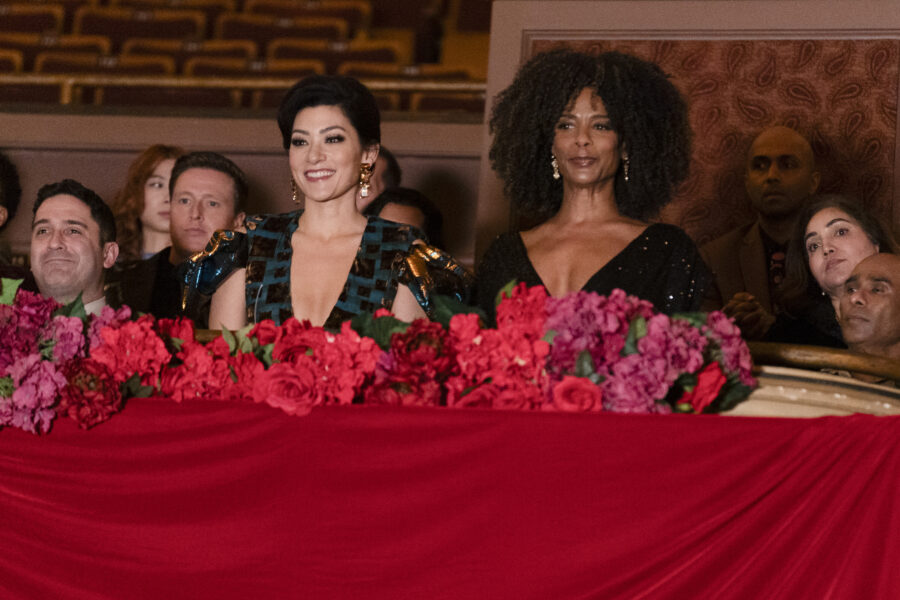 “End on a High Note” – SO HELP ME TODD. Pictured: Inga Schlingmann as Susan and Leslie Silva as Beverly Crest