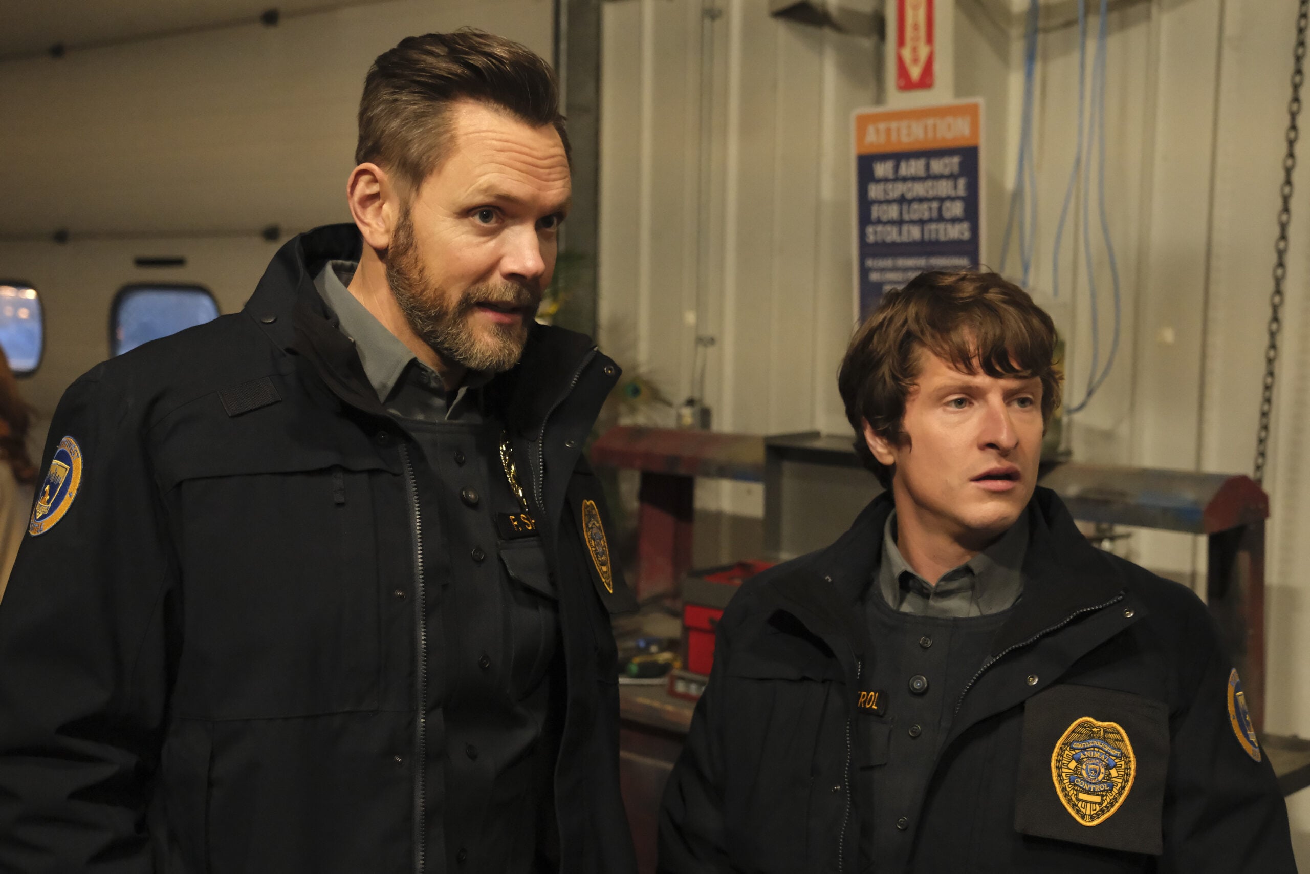 Animal Control Season 2 Episode 4, "Big Dogs and Mini Horses" -- JOEL MCHALE, MICHAEL ROWLAND