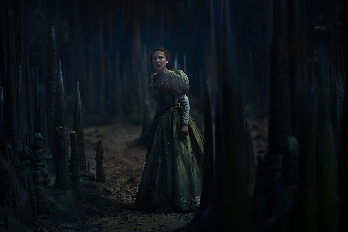 Damsel. Millie Bobby Brown as Elodie in Damsel. Cr. John Wilson/Netflix ©2023 | Tell-Tale TV Damsel. Millie Bobby Brown as Elodie in Damsel. Cr. John Wilson/Netflix ©2023
