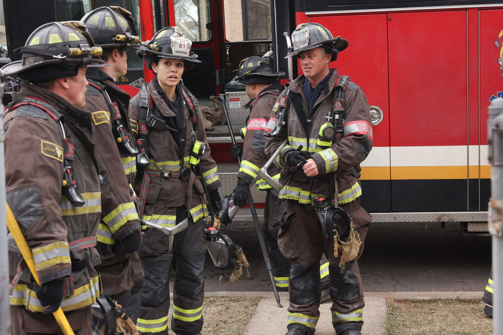 Mouch, Carver, Stella, and Severide on Chicago Fire Season 12 Episode 7, "Red Flag." | Tell-Tale TV Mouch, Carver, Stella, and Severide on Chicago Fire Season 12 Episode 7, "Red Flag."