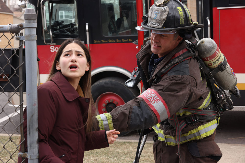Severide on a call with a young girl, Maya. Chicago Fire Season 12 Episode 7, "Red Flag." | Tell-Tale TV Severide on a call with a young girl, Maya. Chicago Fire Season 12 Episode 7, "Red Flag."
