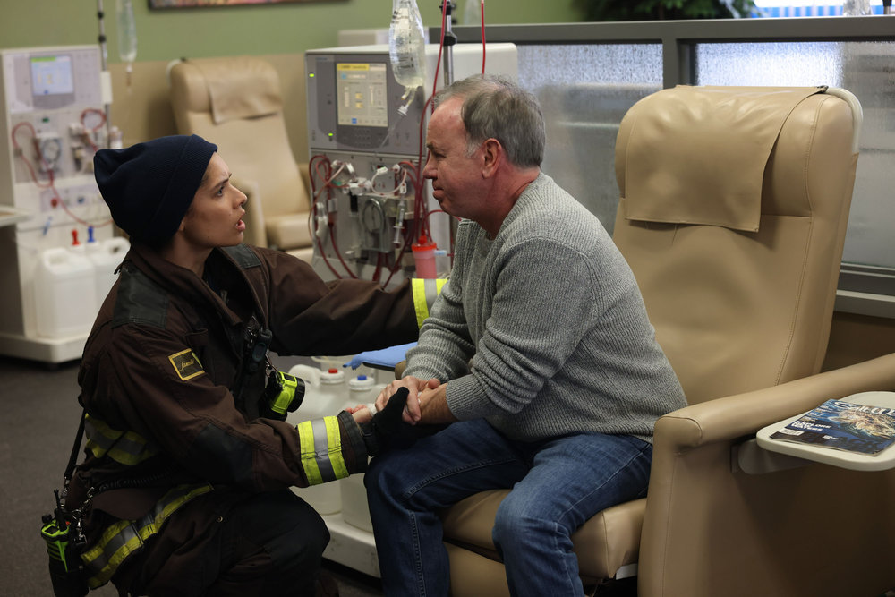 Stella with a patient on Chicago Fire Season 12 Episode 8, "All the Dark" | Tell-Tale TV Stella with a patient on Chicago Fire Season 12 Episode 8, "All the Dark"