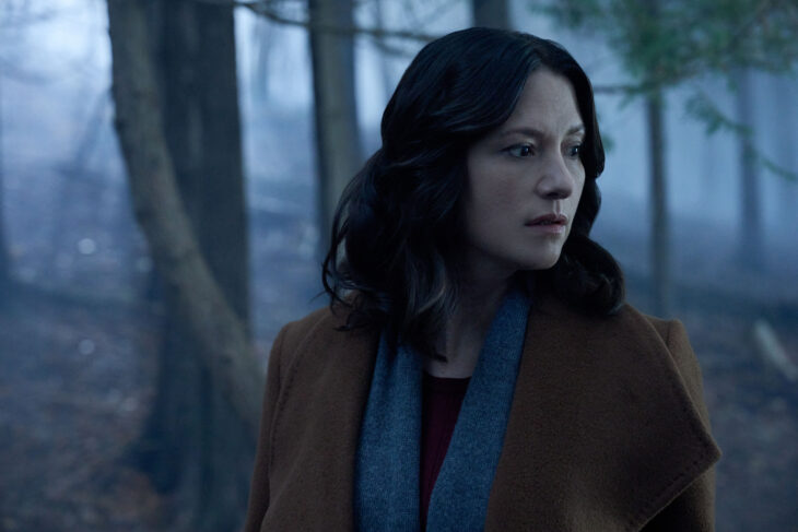 Chyler Leigh as Kat Landry, in the woods by the pond, on The Way Home Season 2 Episode 10