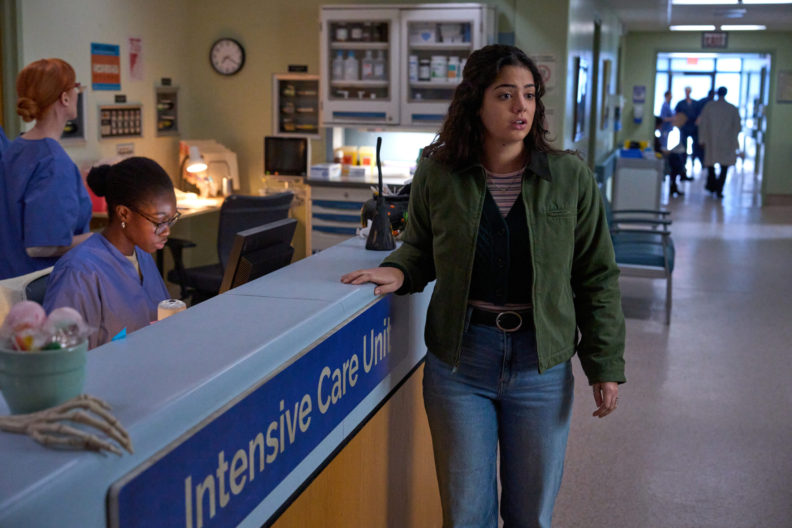 Sadie Laflamme-Snow as Alice, at the hospital in front of the intensive care unit, on The Way Home Season 2 Episode 9, "Here Without You"