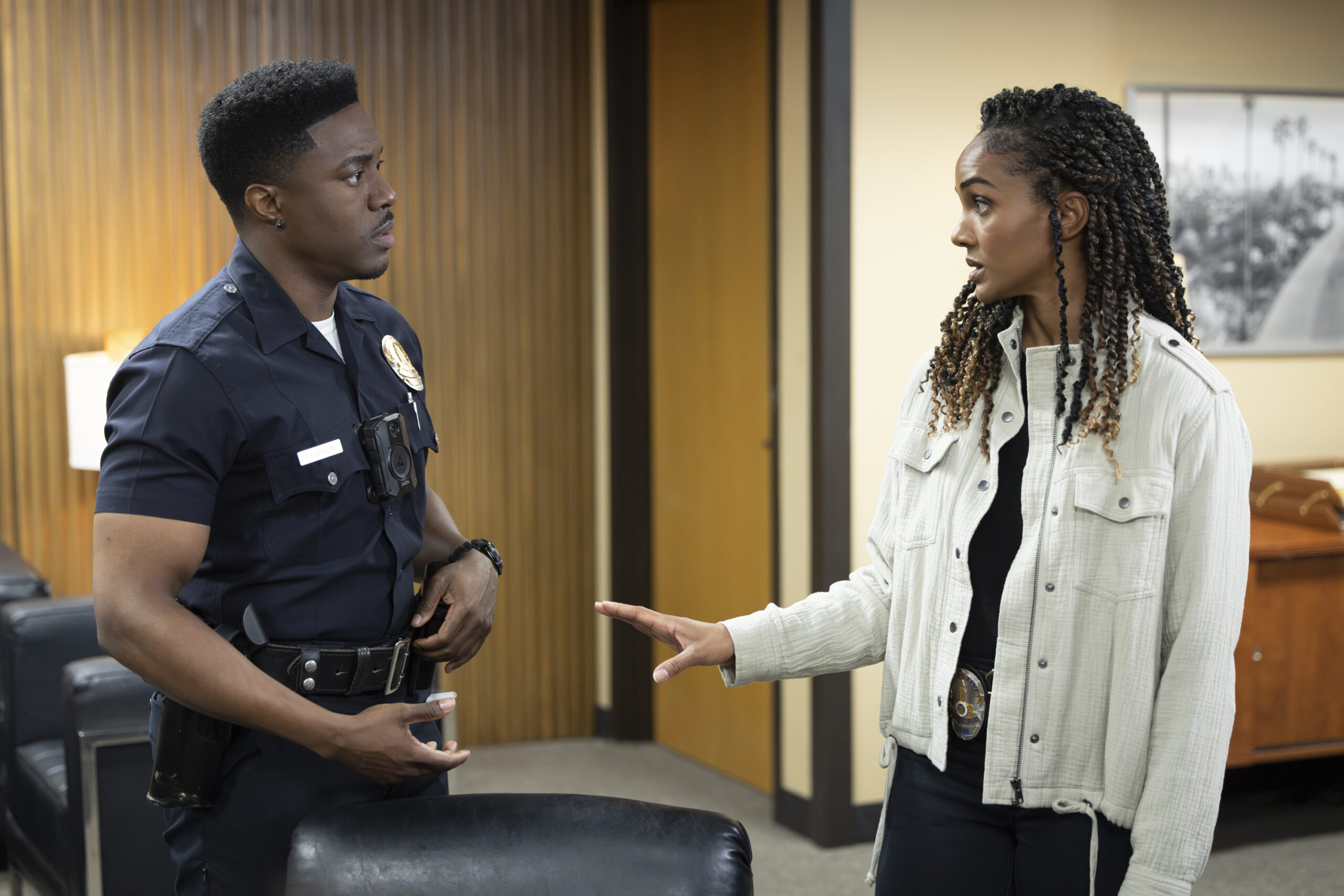 The Rookie Season 6 Episode 6, "Secrets and Lies" -- TRU VALENTINO, MEKIA COX | Tell-Tale TV The Rookie Season 6 Episode 6, "Secrets and Lies" -- TRU VALENTINO, MEKIA COX