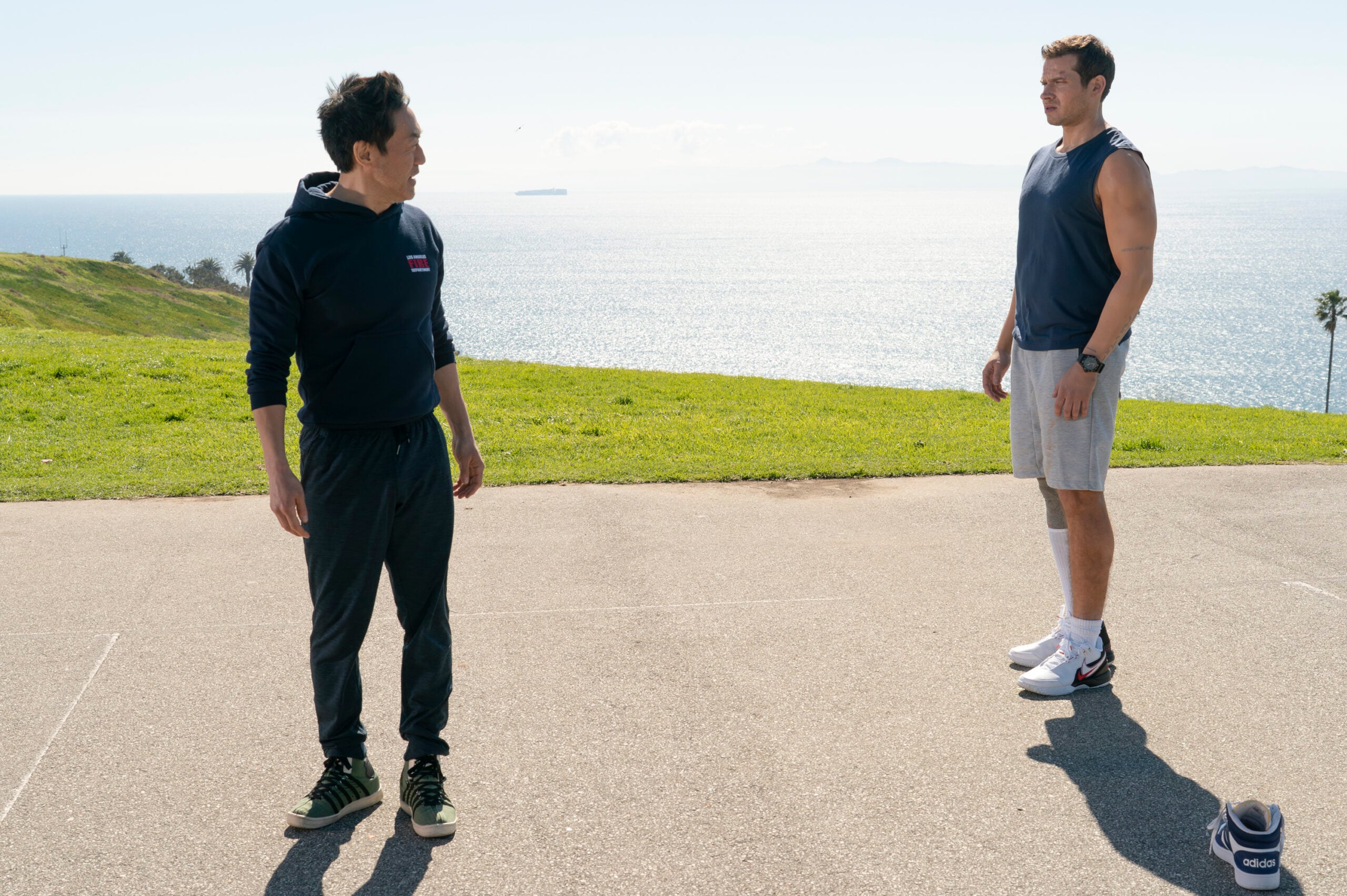 9-1-1 Season 7 Episode 4, "Buck Bothered and Bewildered" -- KENNETH CHOI, OLIVER STARK