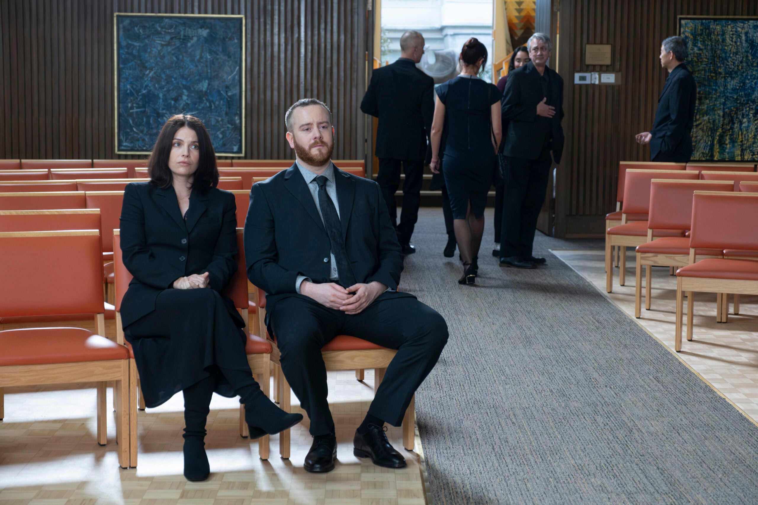 L-R Paige Spara as Lea Dilallo-Murphy and Giacomo Baessato in The Good Doctor Season 7 Episode 6, "M.C.E."