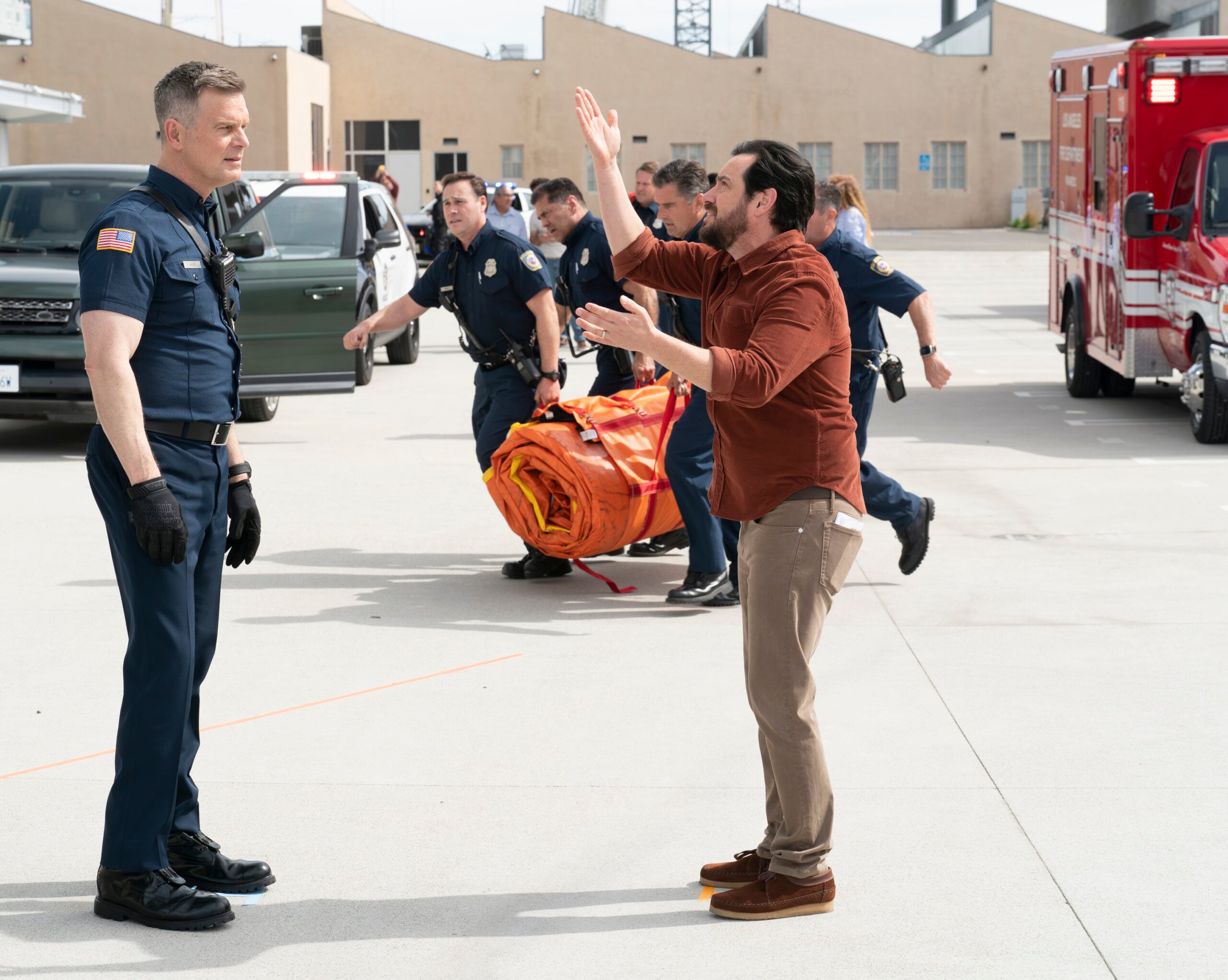 9-1-1 Season 7 Episode 4, "Buck Bothered and Bewildered" -- PETER KRAUSE, PATRICK CAVANAUGH
