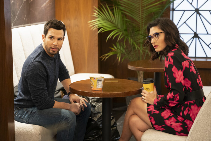 “Is the Jury Out?” – SO HELP ME TODD Pictured: Skylar Astin as Todd Wright and Inga Schlingmann as Susan. 