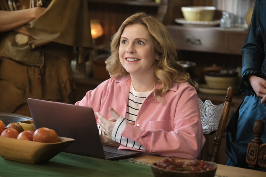 “The Traveling Agent” – GHOSTS. Pictured (L-R): Rose McIver as Samantha