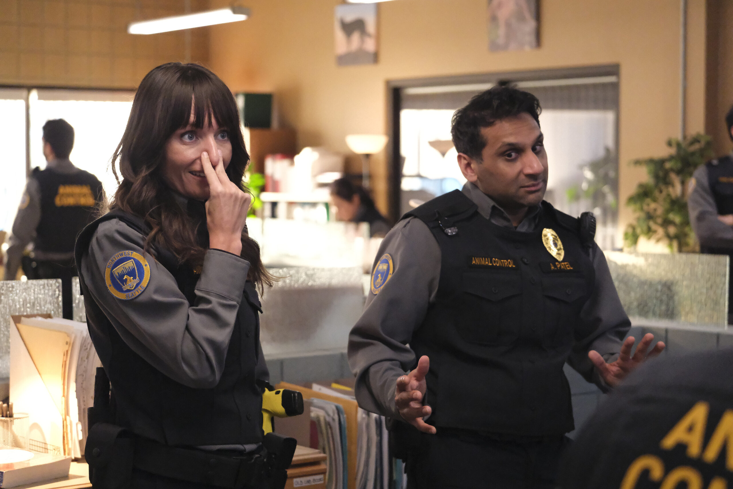 Animal Control Season 2 Episode 7, "Skunks and Swans" -- GRACE PALMER, RAVI PATEL | Tell-Tale TV Animal Control Season 2 Episode 7, "Skunks and Swans" -- GRACE PALMER, RAVI PATEL