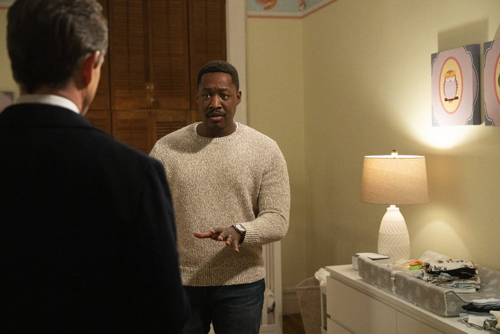 Law & Order Season 23 Episode 9 - Christopher Lindsay as Tom Porter tells DA Baxter what he knows regarding the case.
