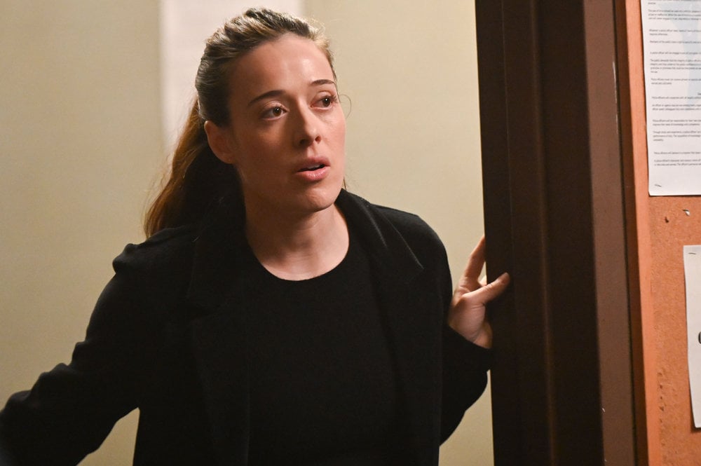 Chicago P.D. Season 11 Episode 10 - Marina Squerciati as Kim Burgess stands in the doorway.