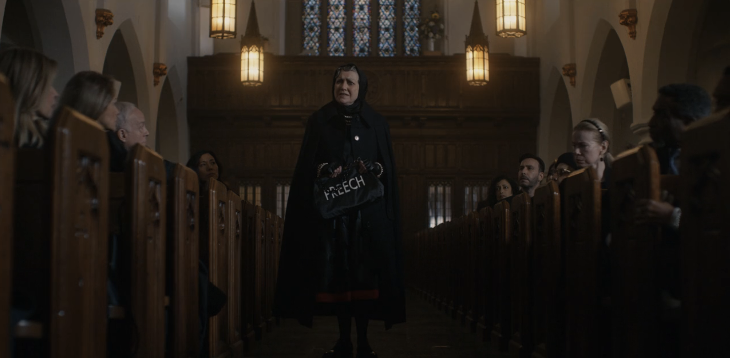 American Horror Story: Delicate Season 12 Episode 8, "Little Gold Man." Julie White as Ms. Preecher