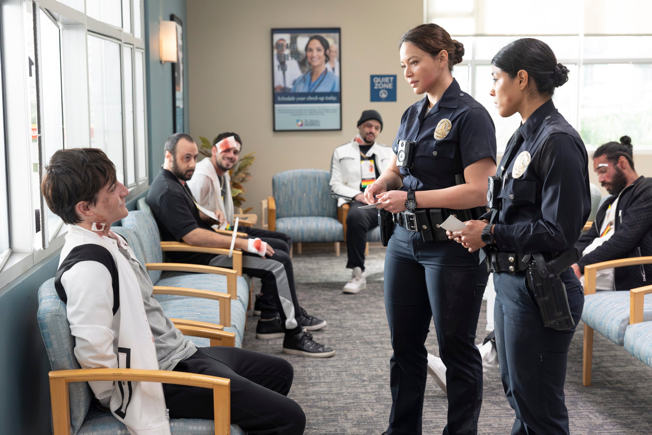 The Rookie Season 6 Episode 8, "Punch Card" -- ARMEN NAHAPETIAN, MELISSA O'NEIL, LISSETH CHAVEZ