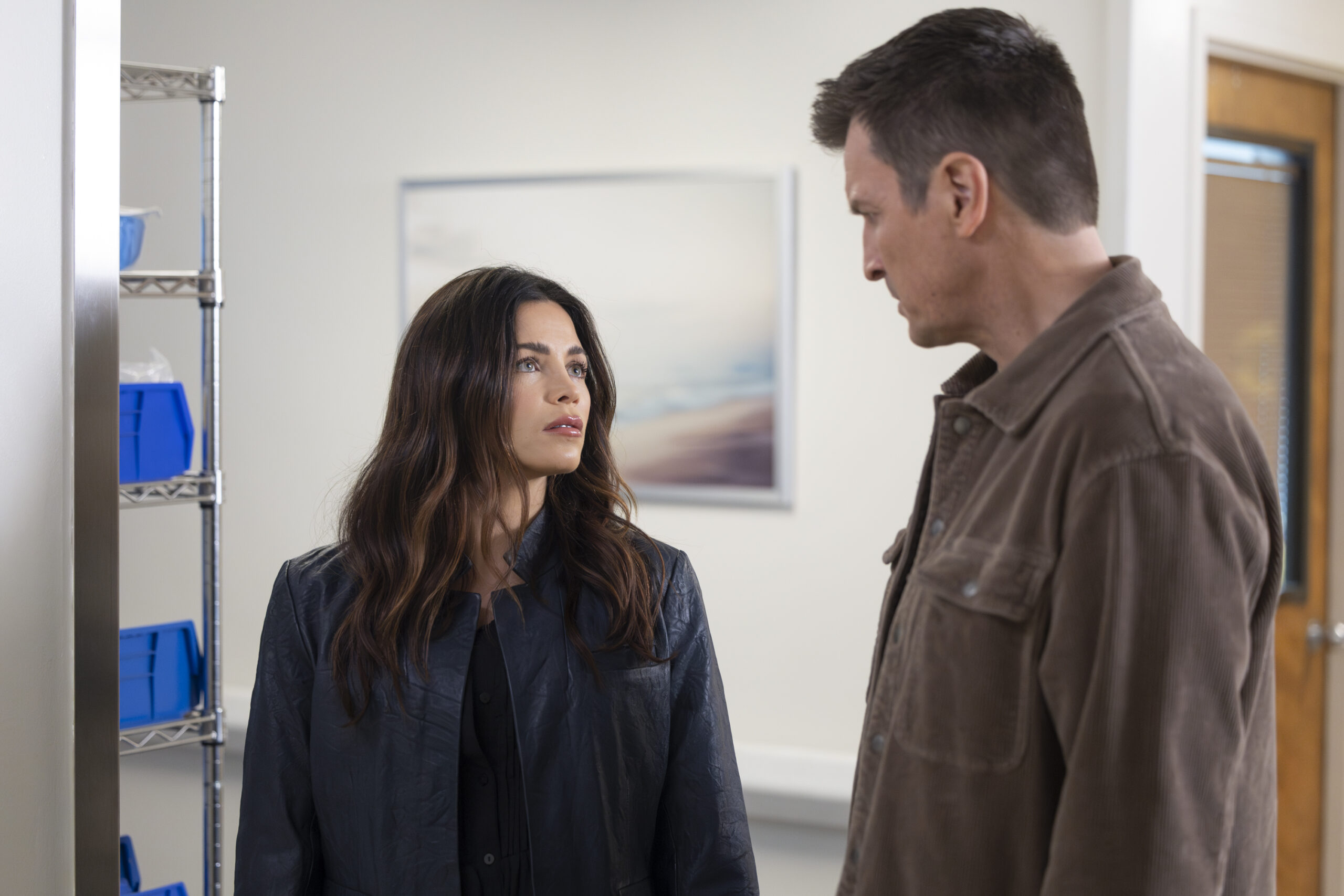 The Rookie Season 6 Episode 8, "Punch Card" -- JENNA DEWAN, NATHAN FILLION