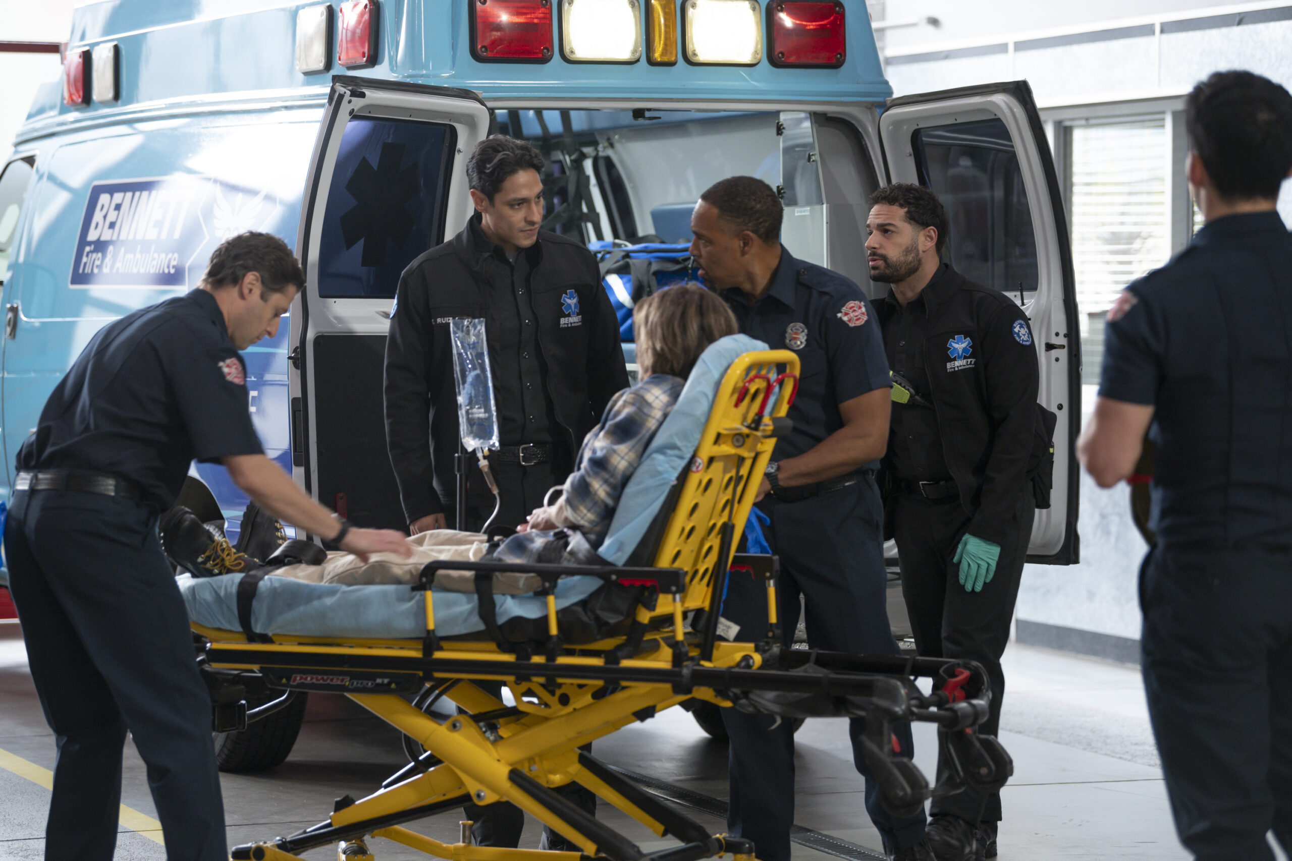 Station 19 Season 7 Episode 7, "Give It All" -- CARLOS MIRANDA, JASON WINSTON GEORGE, JOHNNY SIBILLY | Tell-Tale TV Station 19 Season 7 Episode 7, "Give It All" -- CARLOS MIRANDA, JASON WINSTON GEORGE, JOHNNY SIBILLY