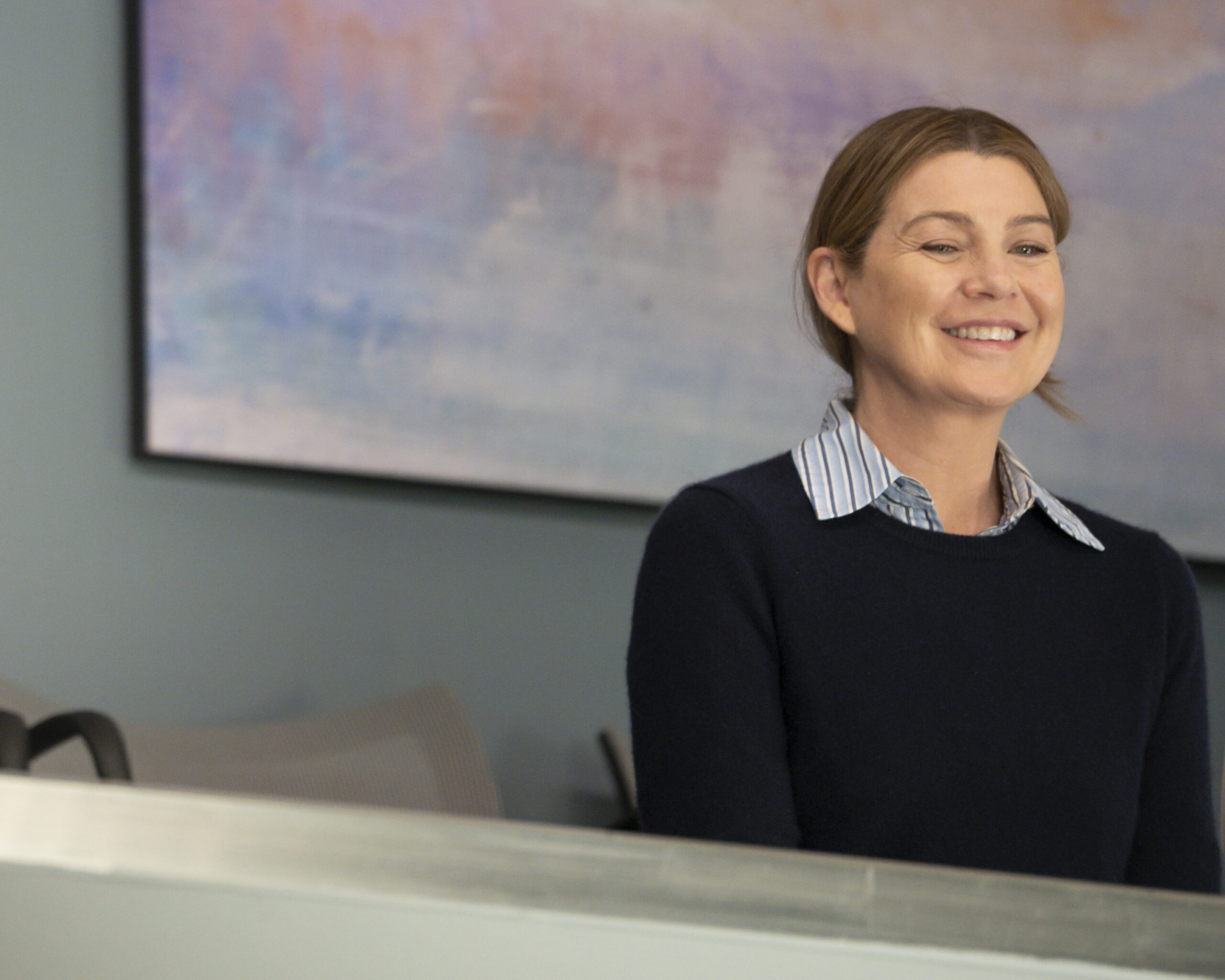 Grey's Anatomy Season 20 Episode 10, Burn it Down -- Ellen Pompeo as Meredith Grey