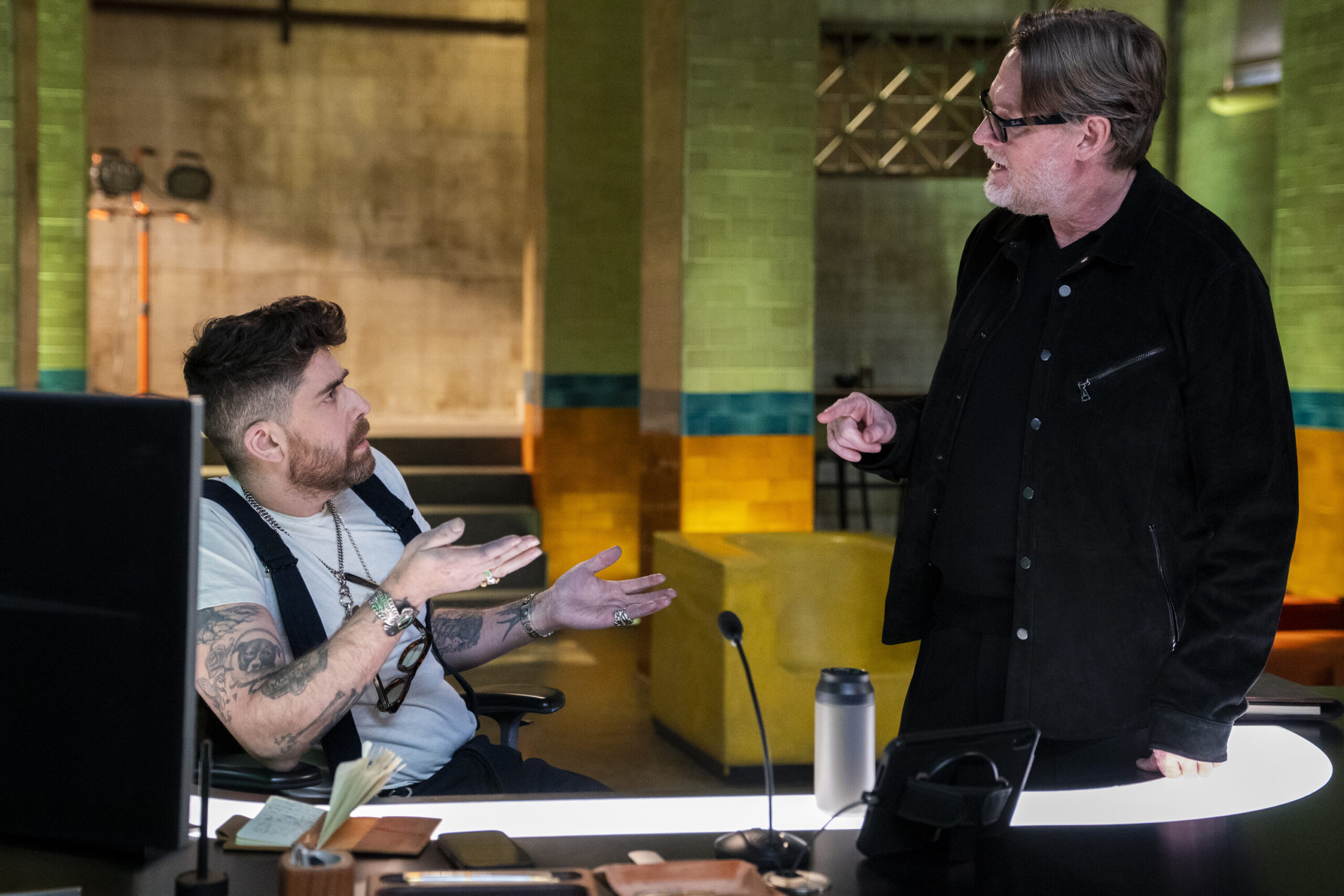 “The Big Take” – THE EQUALIZER, Pictured (L-R): Adam Goldberg as Harry Keshegian and Donal Logue as Fisk