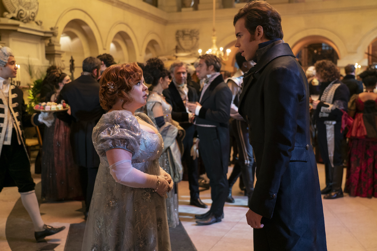 BRIDGERTON Season 3 Episode 3 Luke Newton as Colin Bridgerton, Nicola Coughlan as Penelope Featherington
