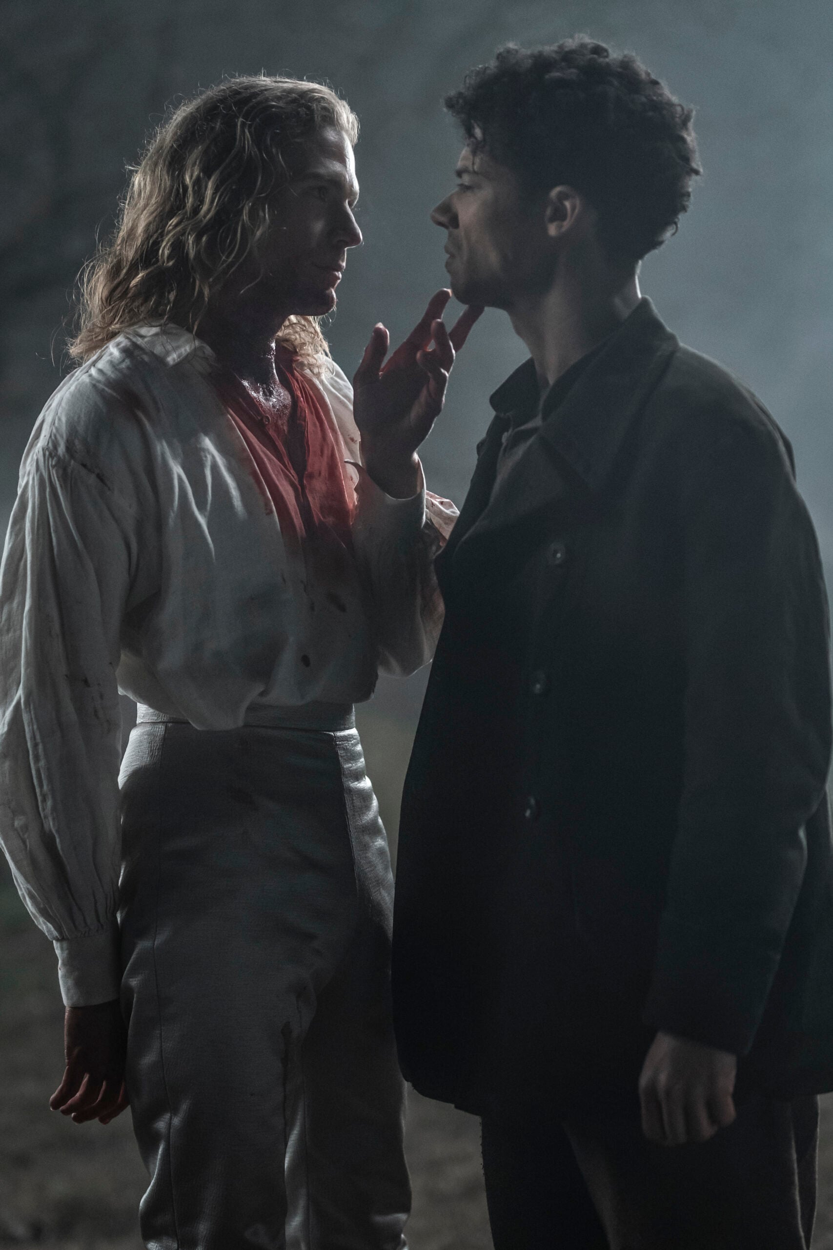 Jacob Anderson as Louis De Point Du Lac and Sam Reid as Lestat De Lioncourt - Interview of the Vampire Season 2, Episode 1